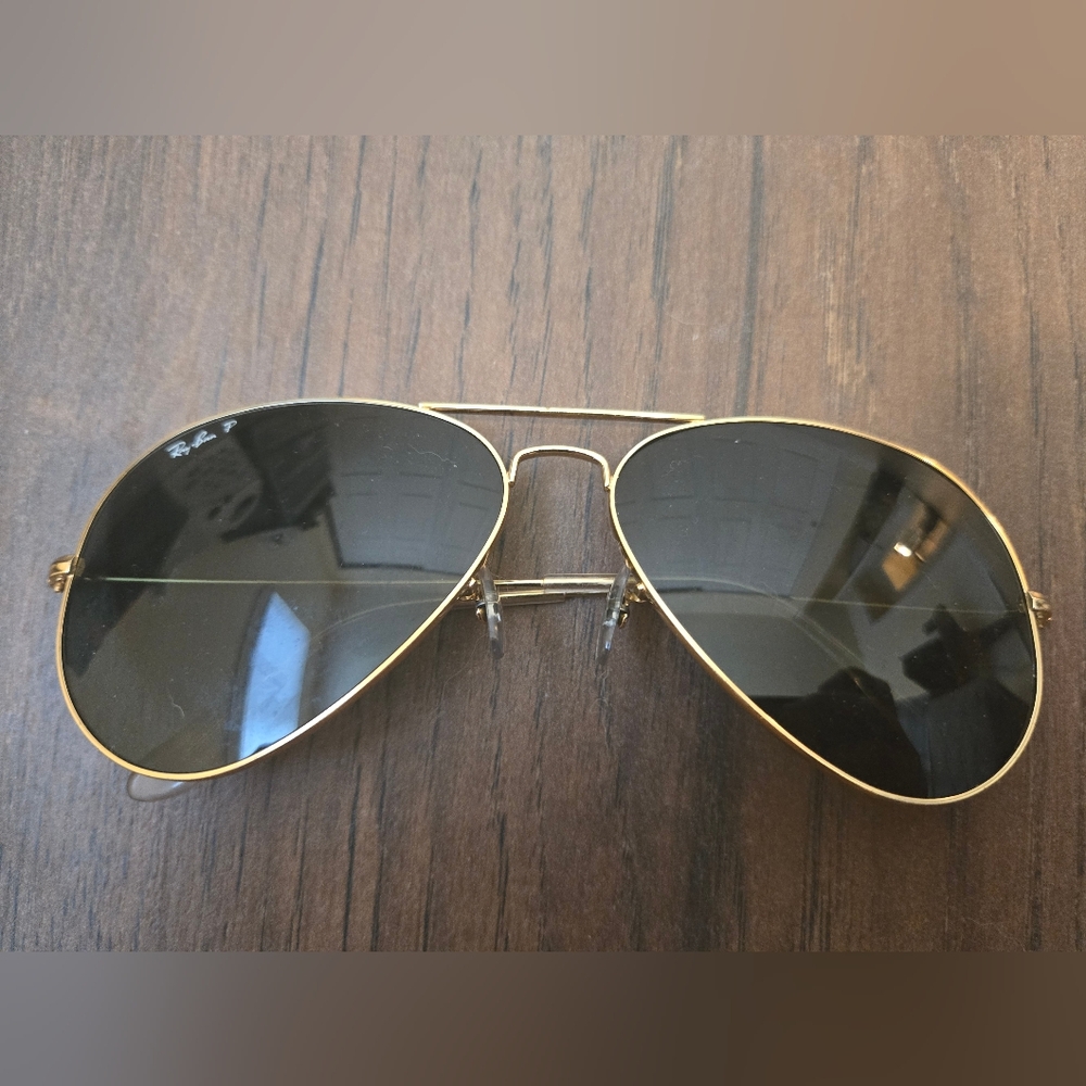Ray-Ban classic aviator polarized gold frame sunglasses unisex men women